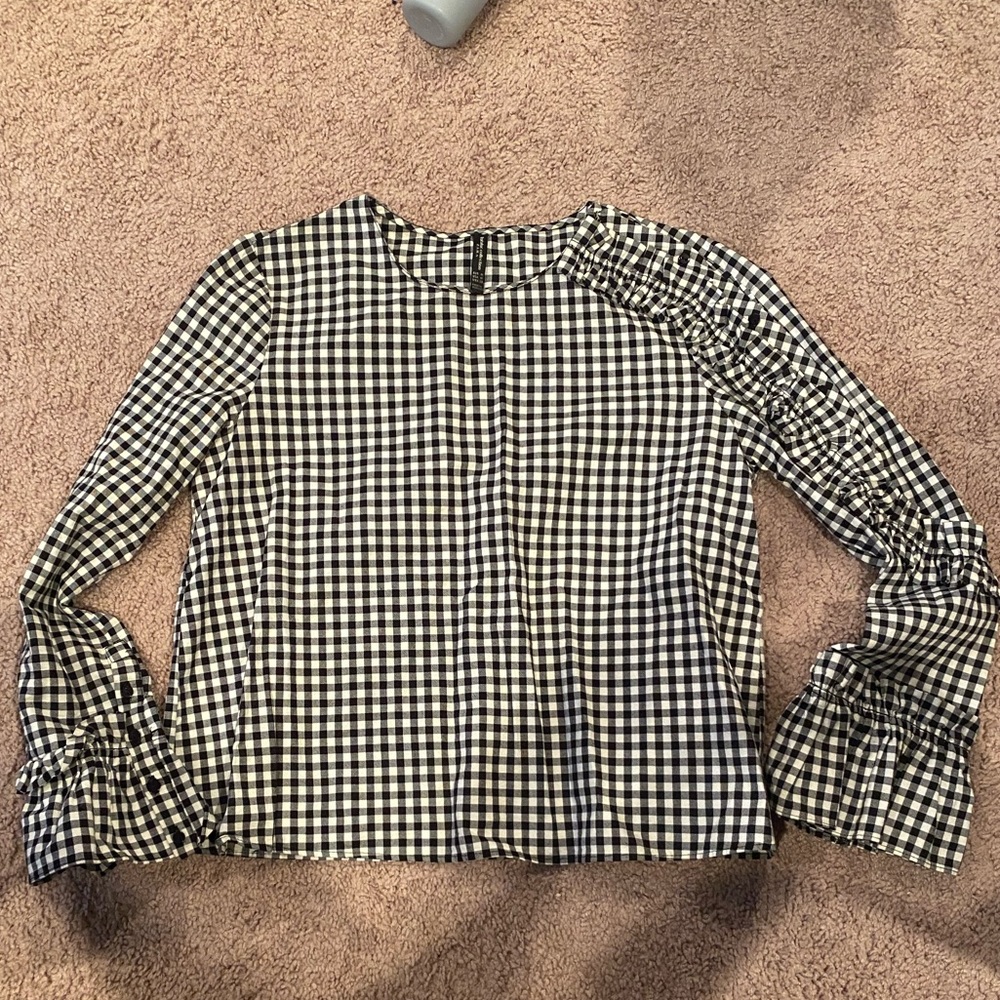 Zara gingham blouse